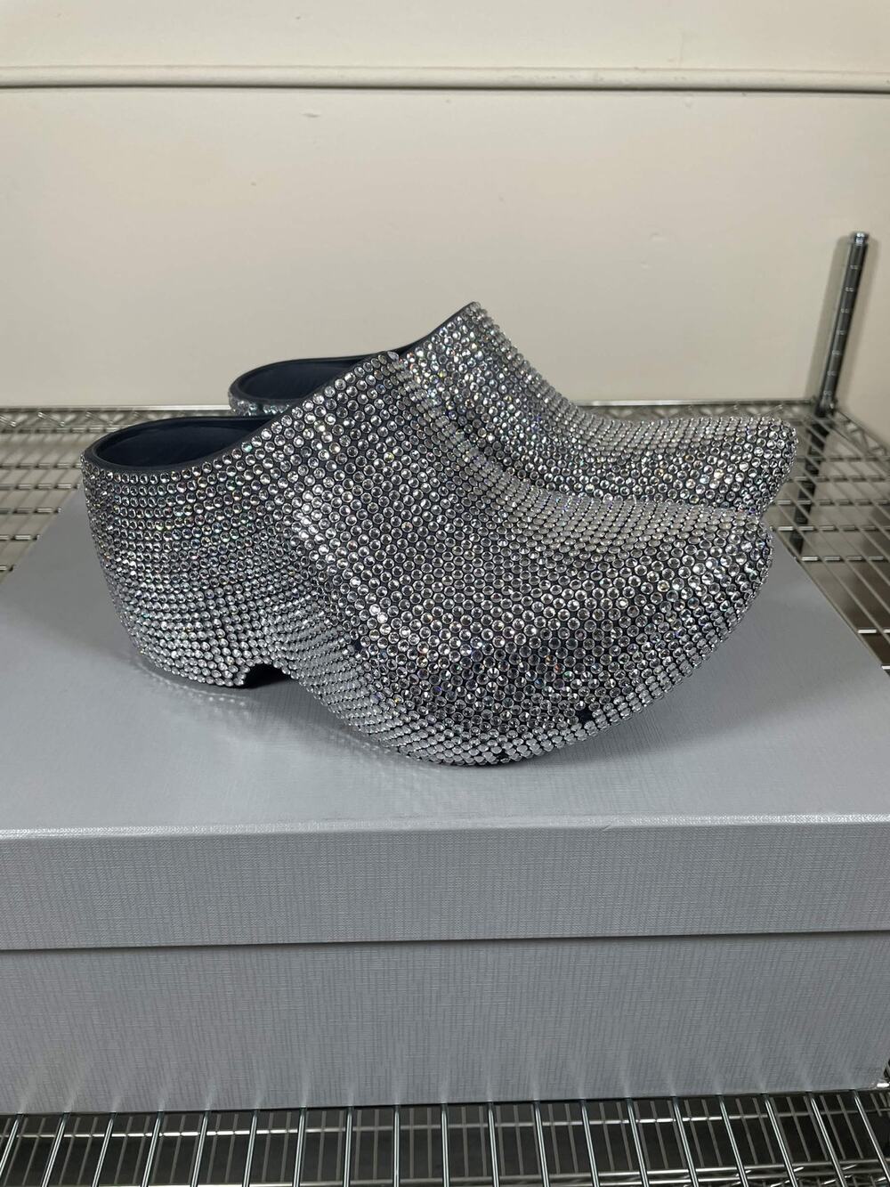 BALENCIAGA CRYSTAL TECHNOCLOG $8350 RETAIL SIZE 37